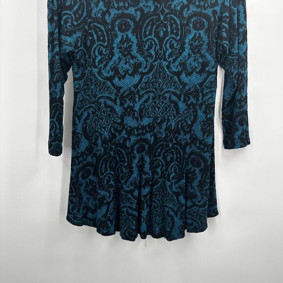 Tianello Sochi Tunic Womens Medium Velvet Pattern Long Sleeve Made in USA - Picture 2 of 9